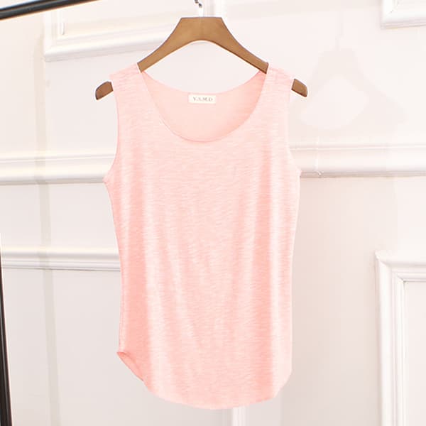 Dam Sommar Slub Bomull Linne Ärmlös T-shirt Rund Hals Lösa Singlets Väst Toppar white one size