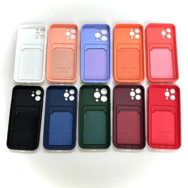 Skridsikkert silikone telefoncover kompatibelt med iPhone med kortholder Light Purple iphone11promax