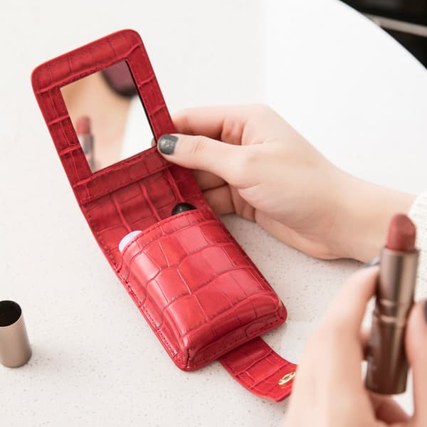 1 st mode mini kosmetikväska kreativ smink läppstift väskor bärbara sminkväskor förvaringsfodral med spegel Green