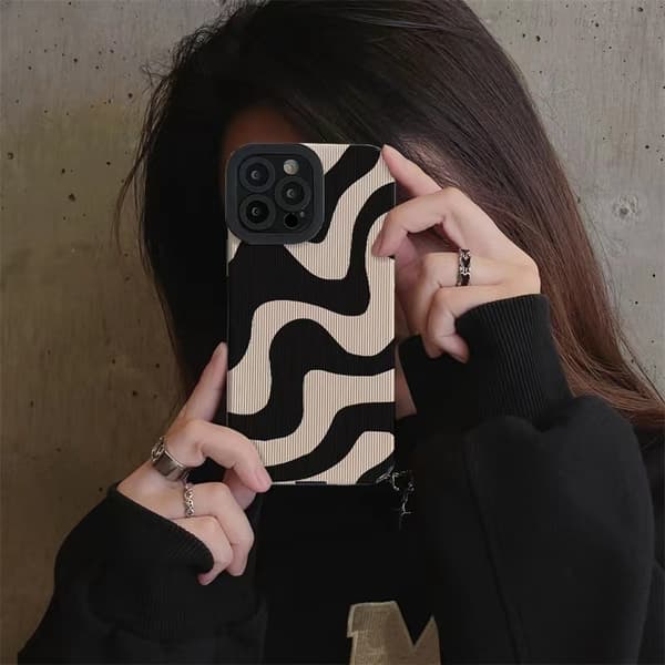 Kompatibel med iPhone Enkelt Søt Zebra Stripe Beskyttende Telefondeksel 14 plus