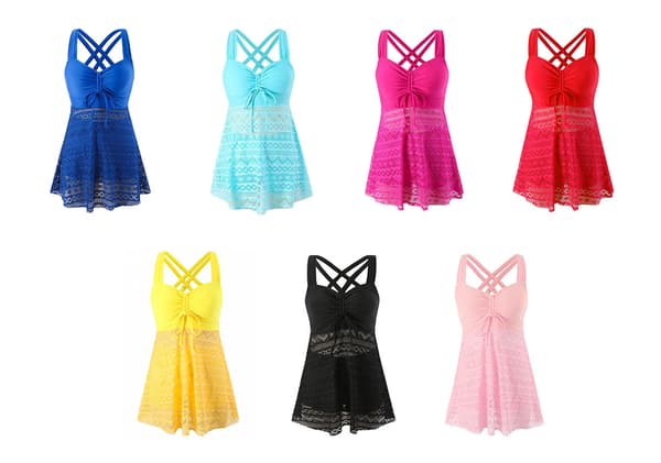 Badetøj til kvinder i store størrelser Blue XXL
