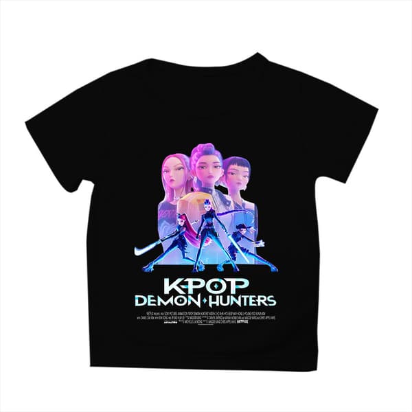 K-Pop Demon Hunters -kuvioitu lyhythihainen t-paita lapsille Grey 100