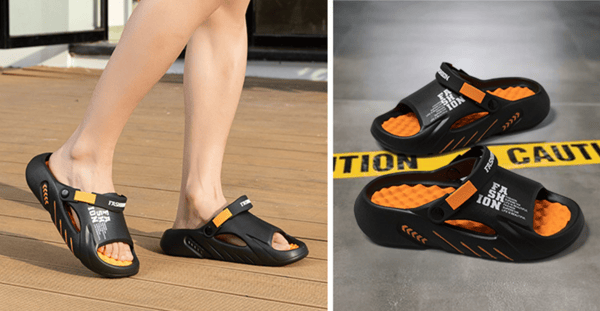 Sommar Herr Strand Casual Halkfri Mjuk Toffel Black Orange 36/37