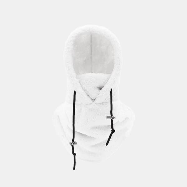 Hette skimaske, fleece balaklava vindtett vintermaske White