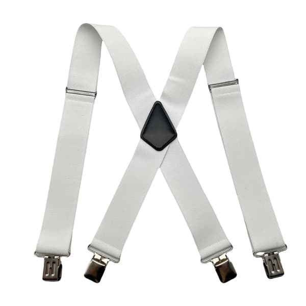 Hänge med extra starka metallklämmor, 4 cm bred, kraftfullt armband, en storlek passar alla män och kvinnor, justerbar och elastisk X-formad white