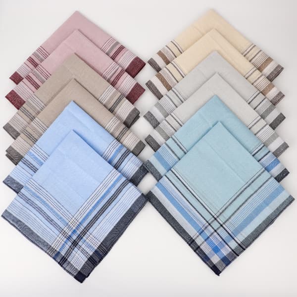 12-pack Herrkläder Bomull 40x40 cm, Bomullsduk - Klassisk Rund Design 12Packs 40cm*40cm