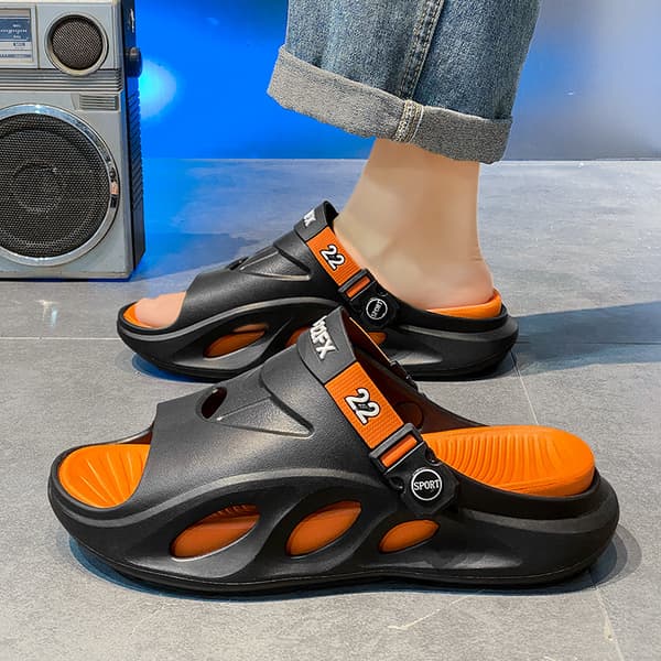 Herretøffel Sommer Strand Pustende Lett Sklisikker Uformell Sandal 40-45 Grey 45