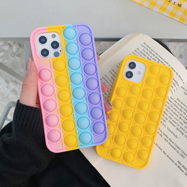 Kompatibel iPhone 13 12 11 6 7 8 SE XR Pro Max, Pop It Fidget-deksel, Mobildeksel Rainbow 11 Pro
