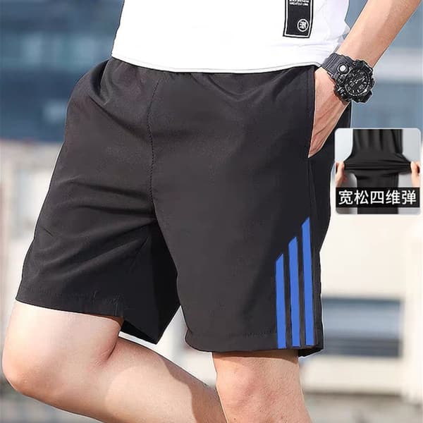 Oversized tynde sommershorts til mænds sportsbukser, hurtigtørrende, strækbare, afslappede, løse capris red M