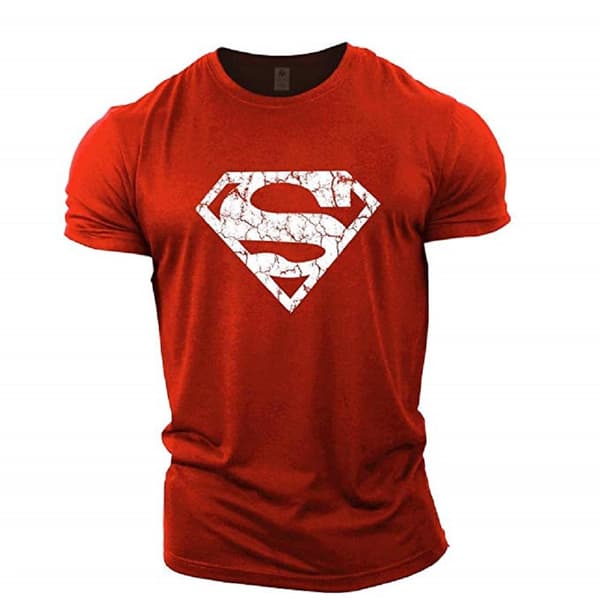 Träningstopp för män i bomull med Superman-mönster S-3XL dark black S