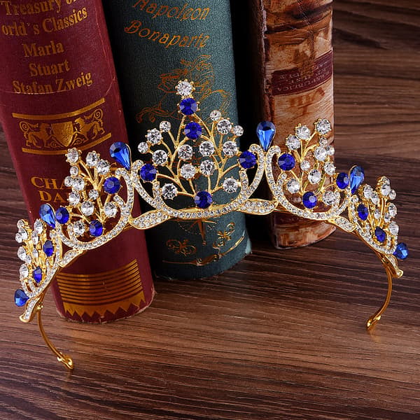Prinsesse Krystall Rhinestone Hårbånd Gold Green