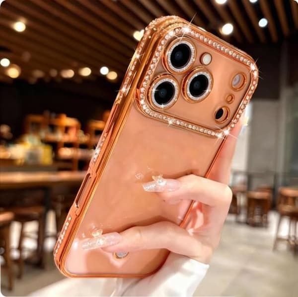 Klart glitterfodral kompatibelt med iPhone, diamantstrass med kameraskyddsfodral Black 16plus
