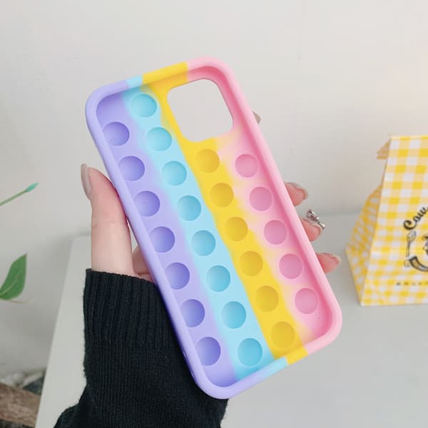 Kompatibel iPhone 13 12 11 6 7 8 SE XR Pro Max, Pop It Fidget-deksel, Mobildeksel Rainbow 13 Pro Max