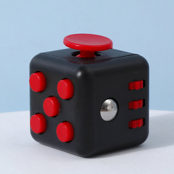 Fidget Cube Leksak Stress Ångestlindrande Leksak Black Red