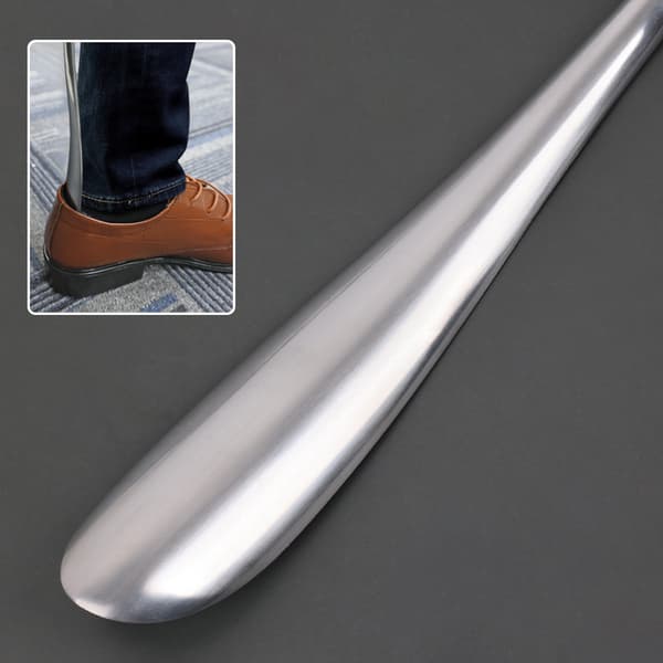 Professionell lång handhållen skohorn i solid metall för seniorer män kvinnor 52CM