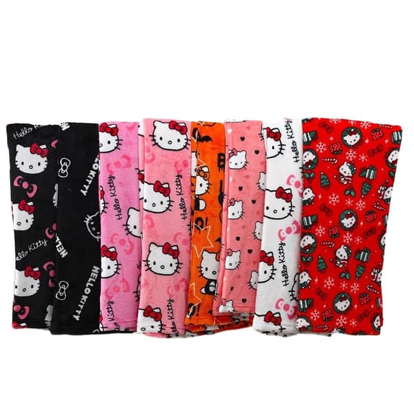 Sarjakuva HelloKitty Flannel-pyjamahousut Paksummat pyjamat Musta Pinkki Kissa White L