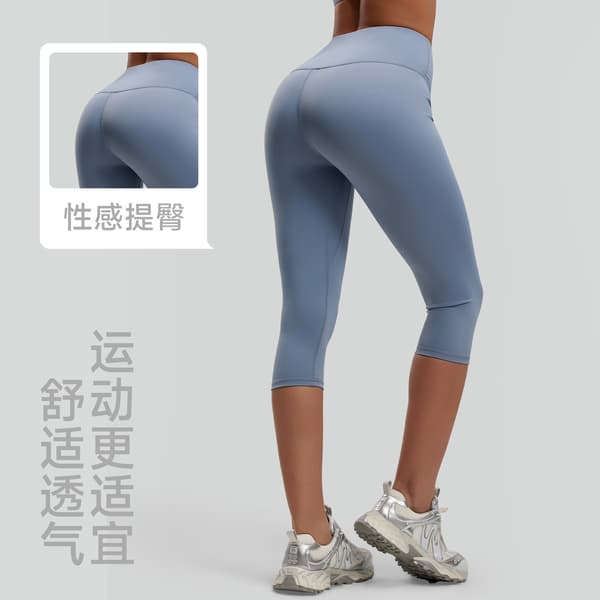 Højtaljede leggings til kvinder - Fuld længde Capri smørbløde yogabukser til træning og sport navy blue L