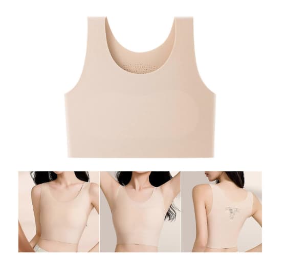 Sømløs brystvest for kvinner, pustende M-3XL Black M