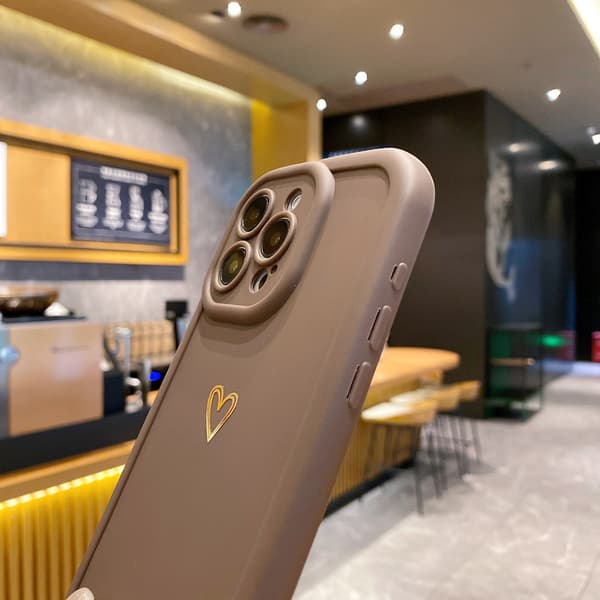 Med snodd kärlek telefonfodral för iPhone 16 15 14 13 12 11 Pro Max Crossbody silikon baksida Coffee iphone 14 pro max
