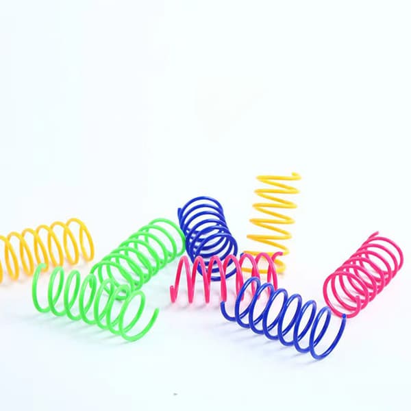 20 Stykker Holdbare Farverige Plastfjer Kattelegetøj Spiral Til Katte Én Størrelse 20 PCS
