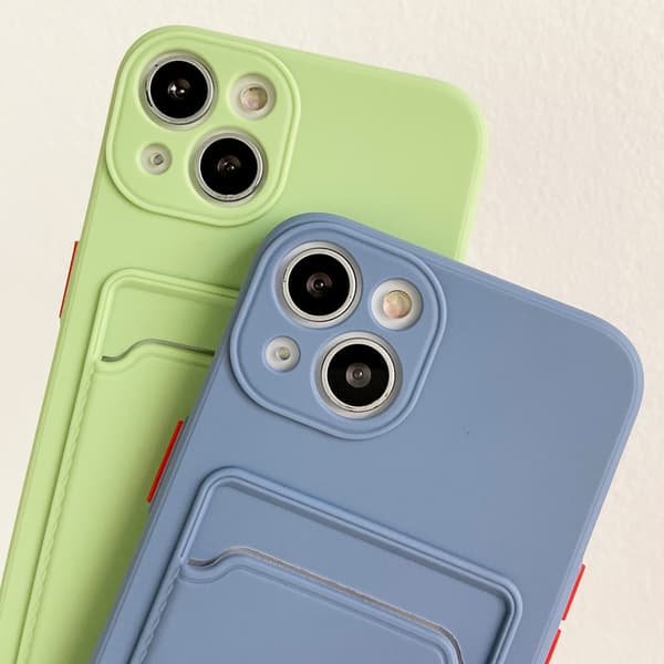 Luksuriøst mykt silikonlommebokdeksel til iPhone 17 Air 16 15 14 Plus 13 12 11 Pro Max Støtsikkert kortholderdeksel Deep Blue iphone 17