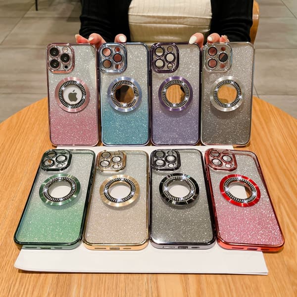 Kompatibel med iPhone magnetisk glitterdeksel med MagSafe, full beskyttelse slankt støtsikkert deksel med kamerabeskyttelse 11 12 13 14 15 16 17 Pro Max Silver iphone14plus