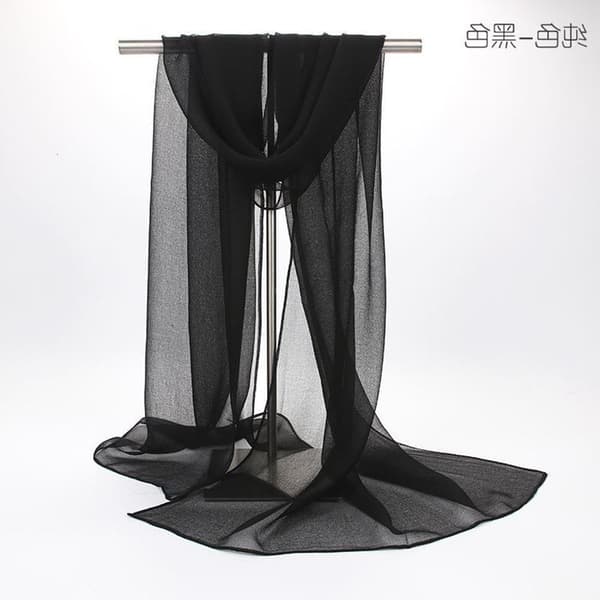 Naisten yksivärinen huivi monivärinen 150*50cm Solid black 150*50cm