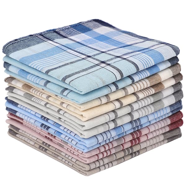 12-pack Herrkläder Bomull 40x40 cm, Bomullsduk - Klassisk Rund Design 12Packs 40cm*40cm
