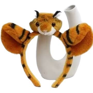Litet tigerrosettband med svan, tigeröronsband, tecknat tigerkoppshårband 3