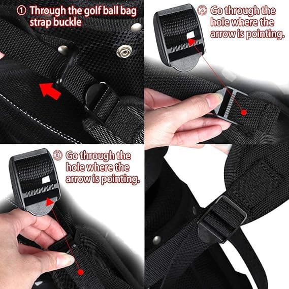 Bärbar Golf Axelrem Golfbagrem Kompatibel Axelrem black