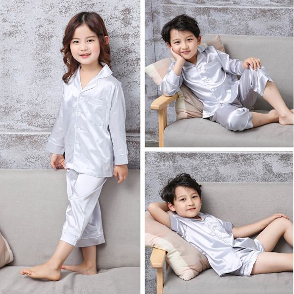 Pyjamas Långärmad Set För Barn, Knäppt Pyjamas Sängkläder Set Rose Gold 100CM