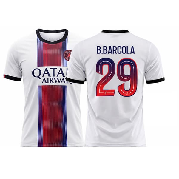 26-27 Paris Saint-Germain Bortafotbollströja Träningströja NR.29 B.BARCOLA, S-XXL 29 XXL