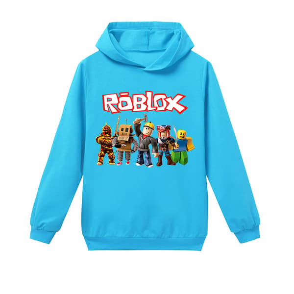 Roblox Hoodie för barn Ytterkläder Tröja 100-170CM Light Blue 120cm