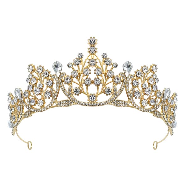 Prinsesse Krystal Rhinestone Hårbånd Gold White