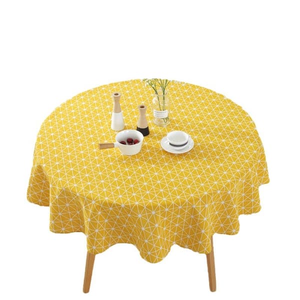 Pyöreä pöytäliina pellavapöytäliina 90cm/100cm/120cm/150cm 9 Diameter:120cm