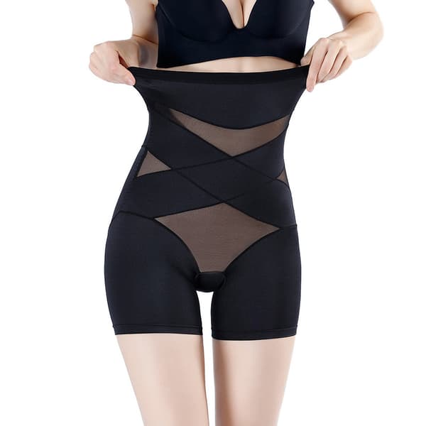 Högmidjade magbyxor Korsett Midjelyftande höftboxer Postpartum magformande Antireflex kroppsformande kropp Black M