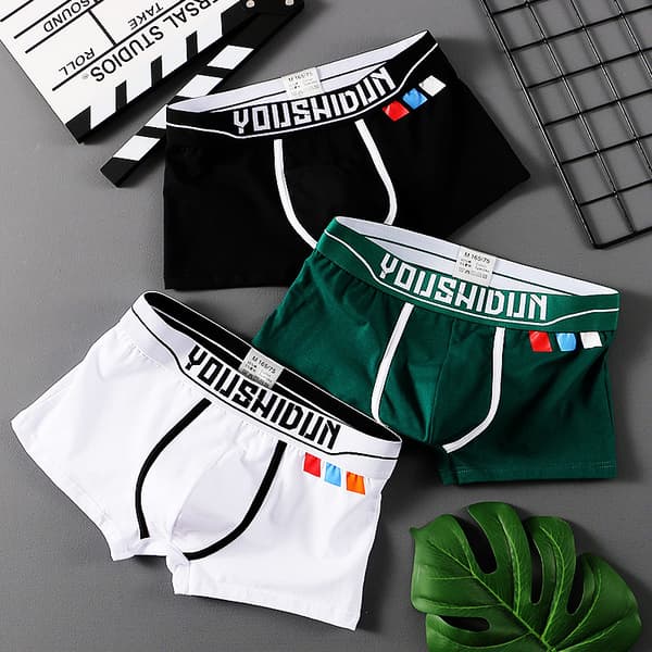 Mote Boxer Menn Undertøy Bomull Pustende Herre Boxere Cuecas Masculinas Calzoncillos Truser M-3XL Grey L