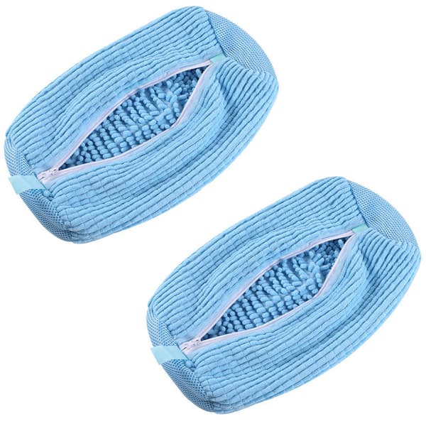 2 stk. vaskeposer til vaskemaskine genanvendelige rengøringsnetposer til sneakers Grey 2PCS
