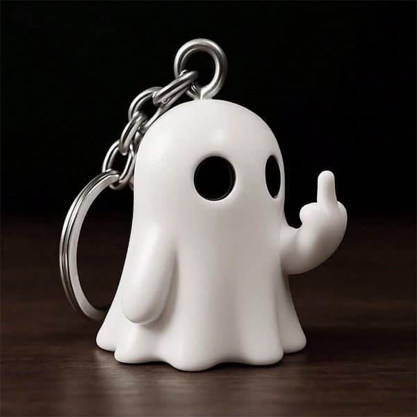 Rolig Spökhållare Halloween Väskberlocker Plånboksberlocker för Handväskor Söta Nyckelringar för Bilnycklar Presenter till Kvinnor white