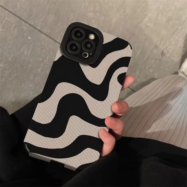 Kompatibel med iPhone Enkelt Søt Zebra Stripe Beskyttende Telefondeksel 14 plus