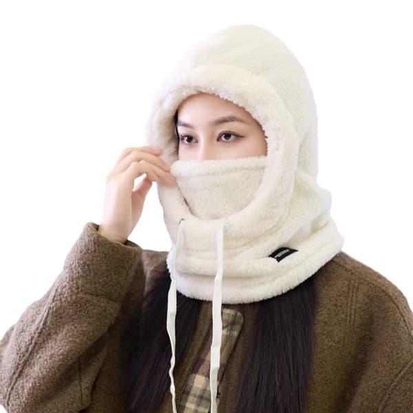 Vinter Termisk Fleece Balaklava Skjerf Lue for Kvinner Blue