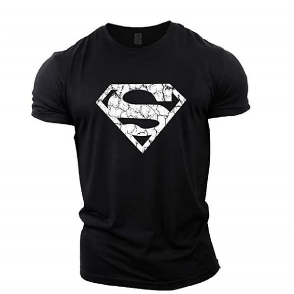 Träningstopp för män i bomull med Superman-mönster S-3XL light grey S