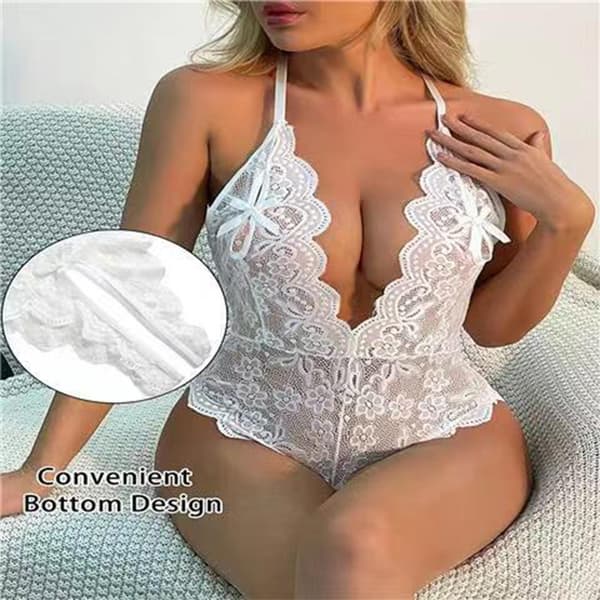 Dame Sexy Blonde Bodys Nattøy Undertøy White L