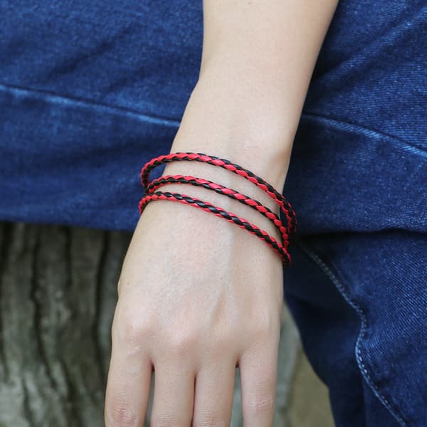 2-pack PU-läderarmband för män och kvinnor i flera färger White
