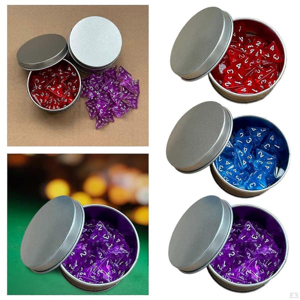 25 stk. pakke med 4-sidede terninger til rollespil, akryl polyhedral sæt D4 16mm violet