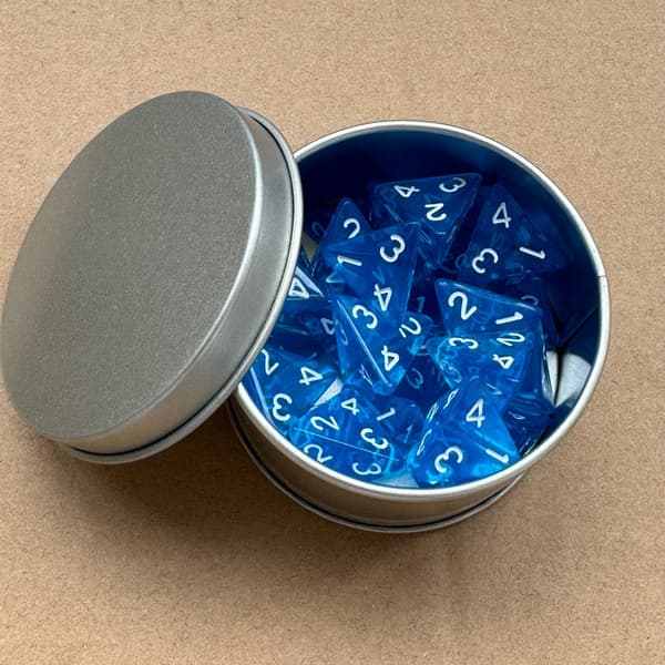 25 stk. pakke med 4-sidede terninger til rollespil, akryl polyhedral sæt D4 16mm violet