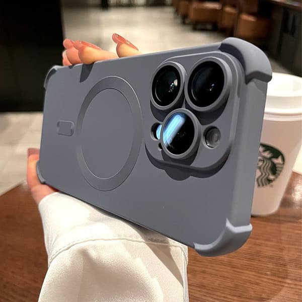 Magnetisk Støtsikkert Silikon Bumper Telefondeksel For iPhone 17 16 15 14 13 12 Pro Max Plus For Magsafe Trådløs Lading Deksel purple iphone13 pro max