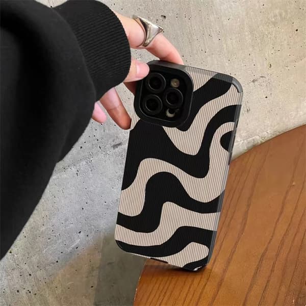 Kompatibel med iPhone Enkelt Søt Zebra Stripe Beskyttende Telefondeksel 14 plus