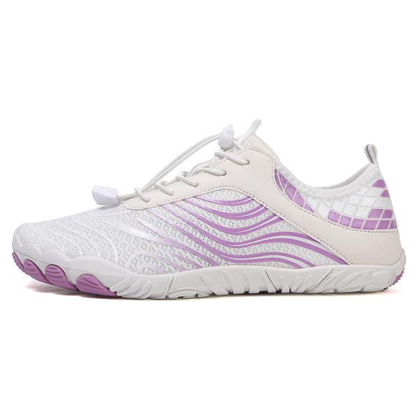 Vannsko for kvinner og menn, sklisikker, atletisk, for turgåing, løping, svømming H02 White Purple 44