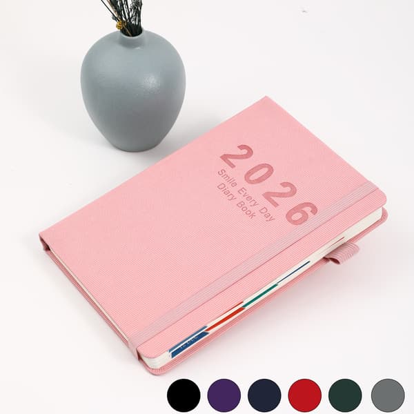 2026 Daglig Planlægger Notesbog Én Side Per Dag Jan-Dec 2025 400 Sider pink